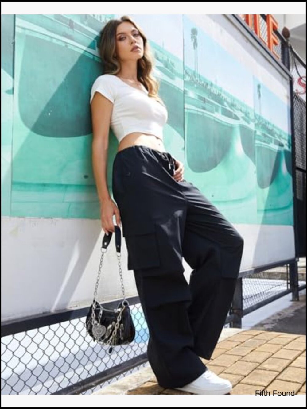 Cargo Pants Low Waisted Parachute Pants with Pockets Loose Baggy Hiking Pants - Picture 4 of 5
